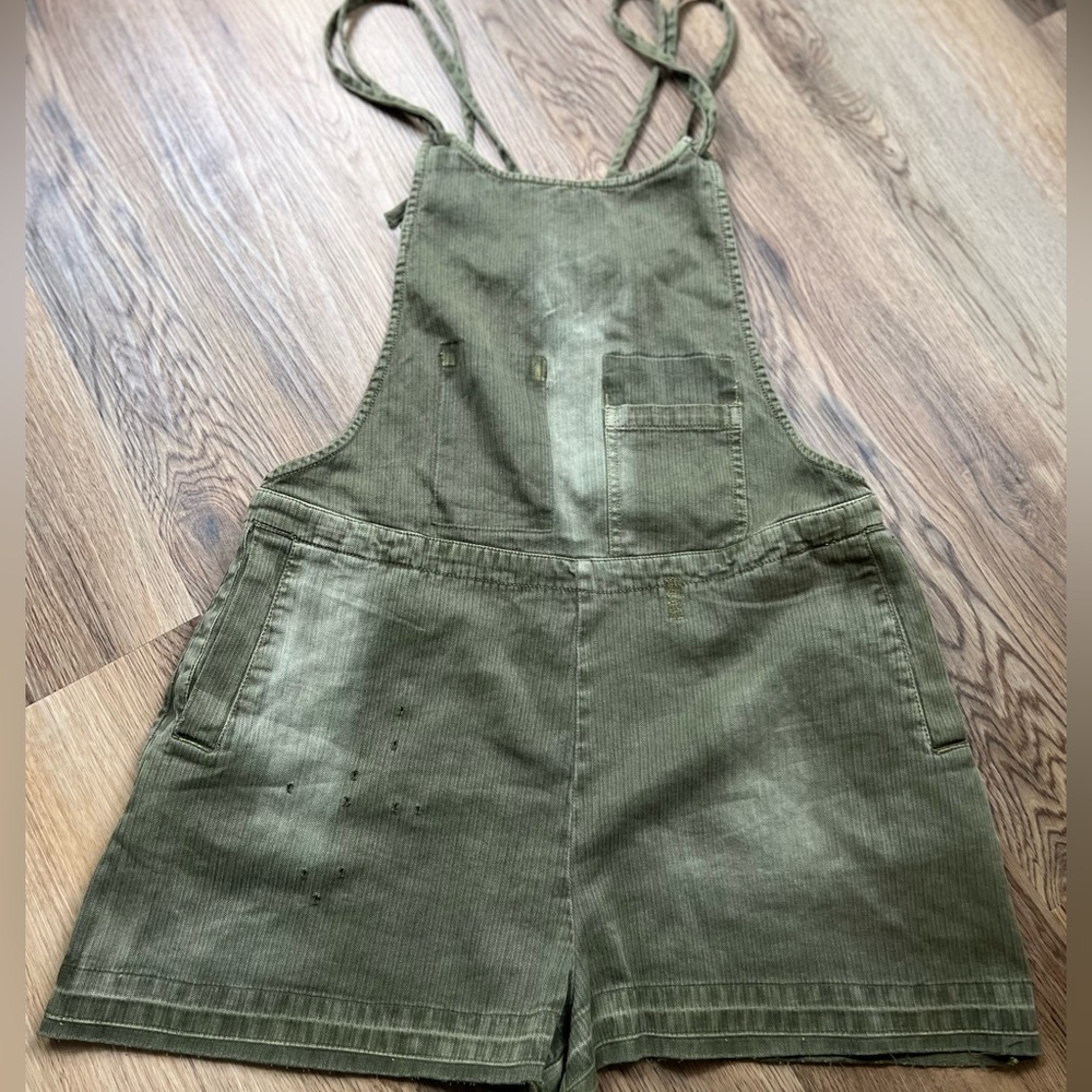 Free People Olive Green Corduroy Romper